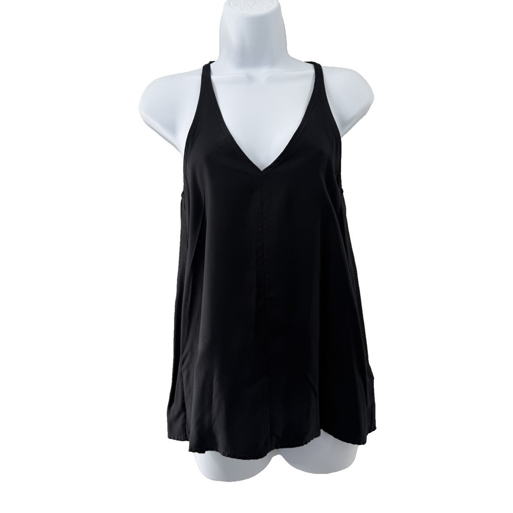 James Perse Los Angeles Women's Black V-Neck Tank Top Size XS